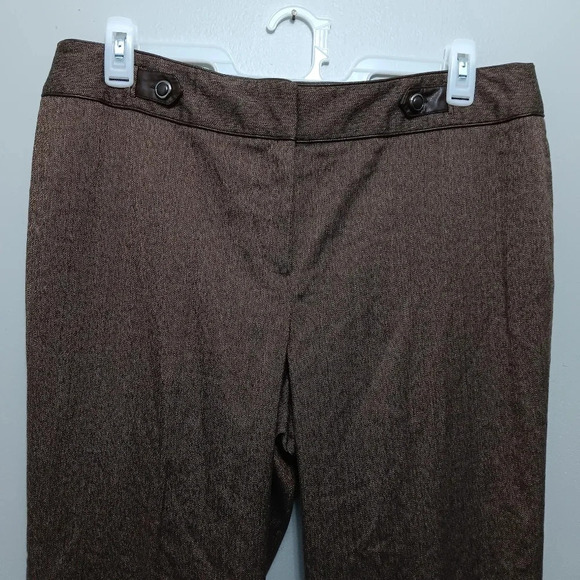 Larry Levine women's trousers dress pants size 16 brown carrier office - Picture 3 of 6